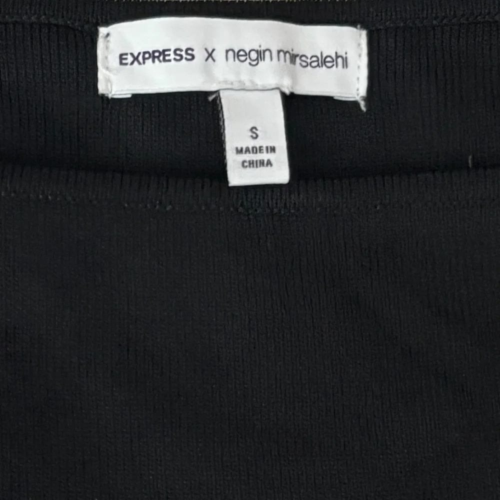 Express x Negin Mirsalehi Puff Sleeve Fitted Dress - Black Size S - Picture 8 of 9